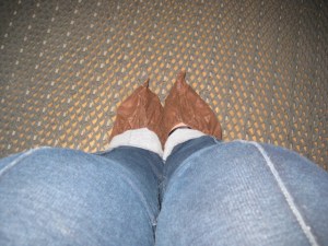 Booties worn to visit Peterhof