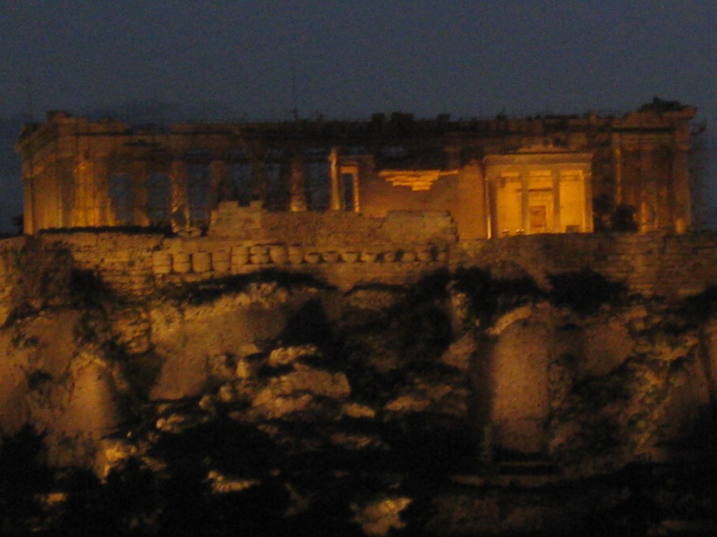 View of the Acropolis at night