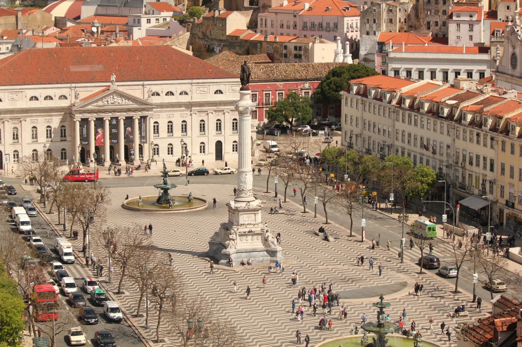 View of the opera house and Plaza from the Santa Justa Elevator