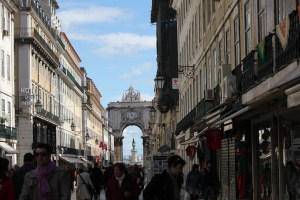 Pedestrian area in downtown Lisbon