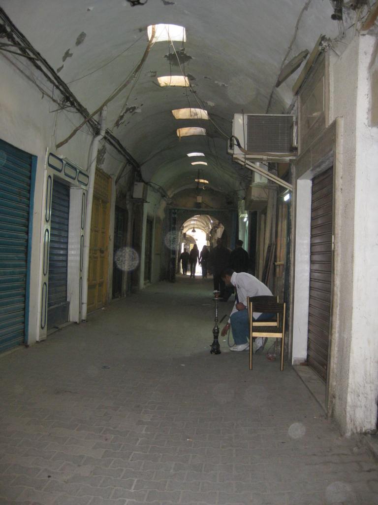 Covered souk at closing time